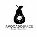 avocado space logo design concept