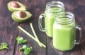 Avocado and spinach smoothies Royalty Free Stock Photo