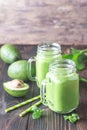 Avocado and spinach smoothies Royalty Free Stock Photo