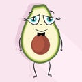 avocado sticker, character with funny face