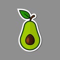 Avocado sticker vector illustration