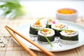 avocado sushi rolls with sesame seeds