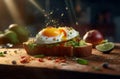 Avocado toast egg food. Generate Ai