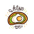 Avocado toast vector illustration