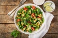 Avocado, tomato, chickpeas, spinach and cucumber salad Royalty Free Stock Photo