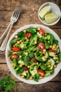 Avocado, tomato, chickpeas, spinach and cucumber salad Royalty Free Stock Photo