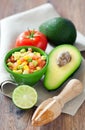 Avocado, tomato, mango salad Royalty Free Stock Photo