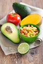 Avocado tomato mango salad Royalty Free Stock Photo