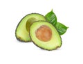 Avocado top vview isolated on white background Royalty Free Stock Photo
