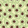 avocado vector healthy seamless pattern
