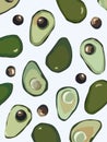 Avocado in vector on white background Royalty Free Stock Photo