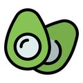 Avocado vitamin icon vector flat Royalty Free Stock Photo