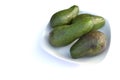 Avocadoes in white bowl Royalty Free Stock Photo