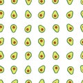 Avocados with cute expression seamless for textile design pattern