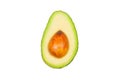 Avocados levitate in air on white background. Concept of vegetable levitation