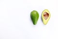 Avocado slices with a white background. Royalty Free Stock Photo