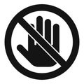 Avoid contact sign icon simple vector. Handle touch