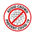 Avoid Crowd. Silhouette persons without mask over their face. Prevent COVID-19. Symbol can be used during coronavirus or covid ou