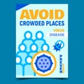 Avoid Crowded Places Creative Promo Poster Vector