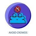 Avoid Crowds icon design vector isolated Prohibited Avoid Crowds