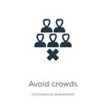 Avoid crowds icon vector. Trendy flat avoid crowds icon from Coronavirus Prevention collection isolated on white background.