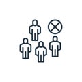avoid crowds vector icon isolated on white background. Outline, thin line avoid crowds icon for website design and mobile, app