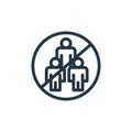 avoid crowds vector icon isolated on white background. Outline, thin line avoid crowds icon for website design and mobile, app