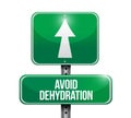 avoid dehydration ahead road sign