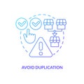 Avoid duplication blue gradient concept icon