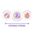 Avoid elevator usage during fire in building loop concept icon Royalty Free Stock Photo