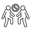 Avoid group dance icon outline vector. Contact precaution