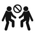 Avoid group dance icon simple vector. Contact precaution