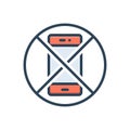 Color illustration icon for Avoid, ban and smartphone