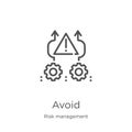 avoid icon vector from risk management collection. Thin line avoid outline icon vector illustration. Outline, thin line avoid icon