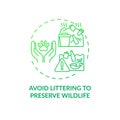 Avoid littering to preserve wildlife concept icon