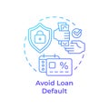 Avoid loan default blue gradient concept icon