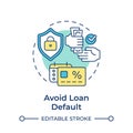 Avoid loan default multi color concept icon