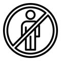 Avoid person icon outline vector. Social safety