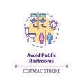 Avoid public restrooms concept icon