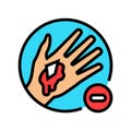 avoid removing embedded objects from wound color icon vector illustration