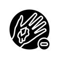 avoid removing embedded objects from wound glyph icon vector illustration