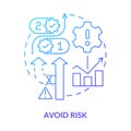 Avoid risk blue gradient concept icon