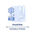 Avoid risk light blue concept icon