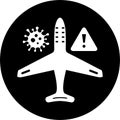 Avoid, risk, travel, coronavirus, travel ban icon. Rounded vector graphics