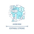 Avoid risk turquoise concept icon