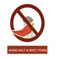 Avoid salt and spicy food disease prevention diet Royalty Free Stock Photo