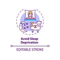 Avoid sleep deprivation concept icon
