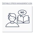 Avoid stressful situation line icon