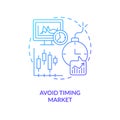 Avoid timing market blue gradient concept icon Royalty Free Stock Photo