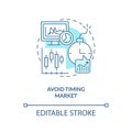 Avoid timing market turquoise concept icon Royalty Free Stock Photo
